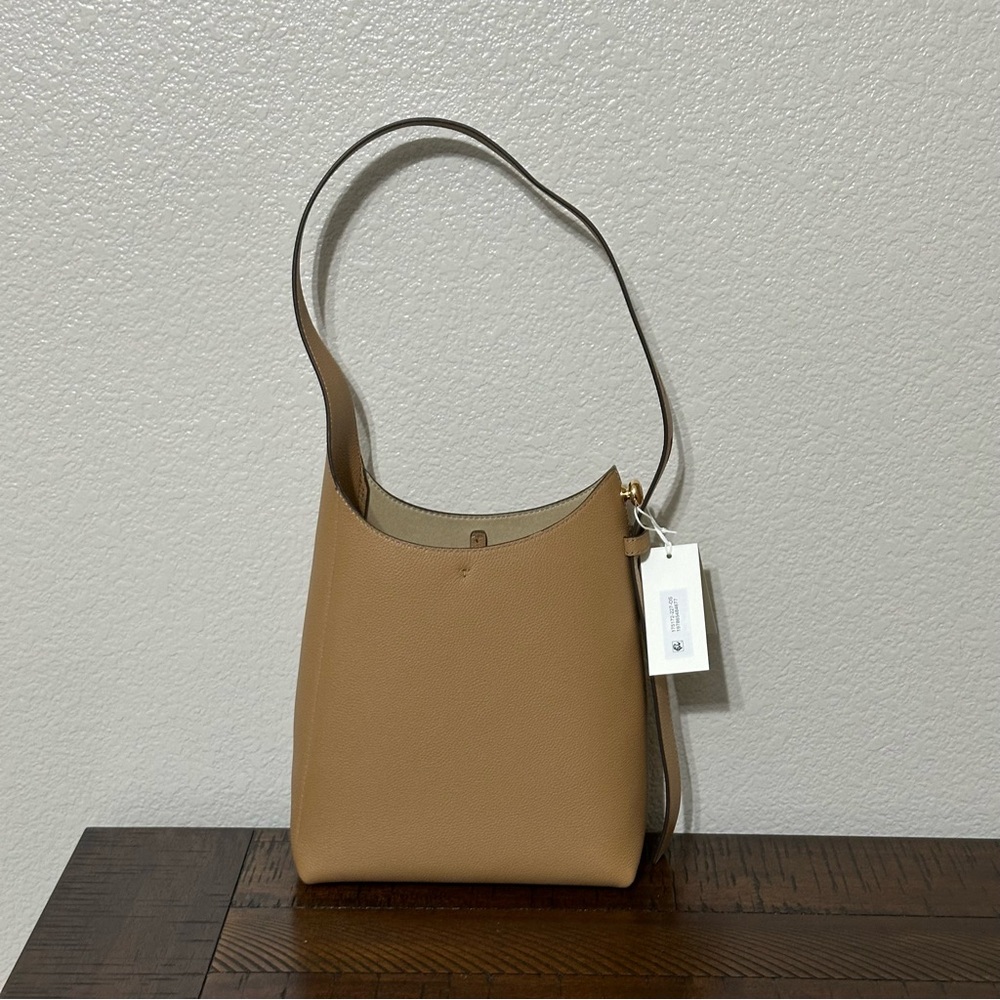 Tory Burch SMALL ROMY LEATHER HOBO BAG, TIRAMISU, Women Handbag NWT - Picture 11 of 16